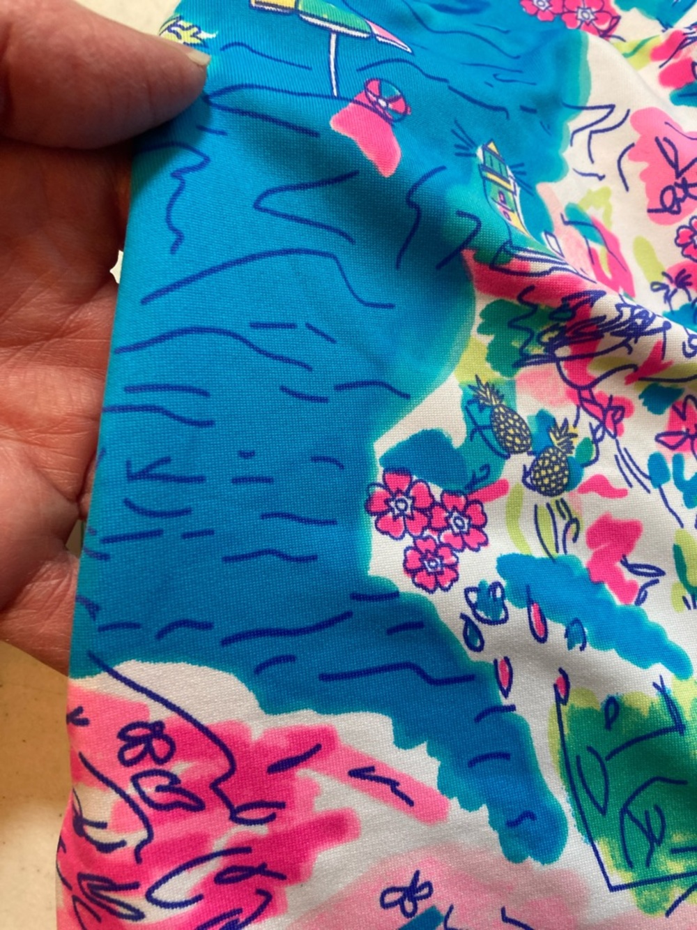 Lulu-B Coastal Floral Mini Skirt in Teal, Pink & White - Picture 4 of 12